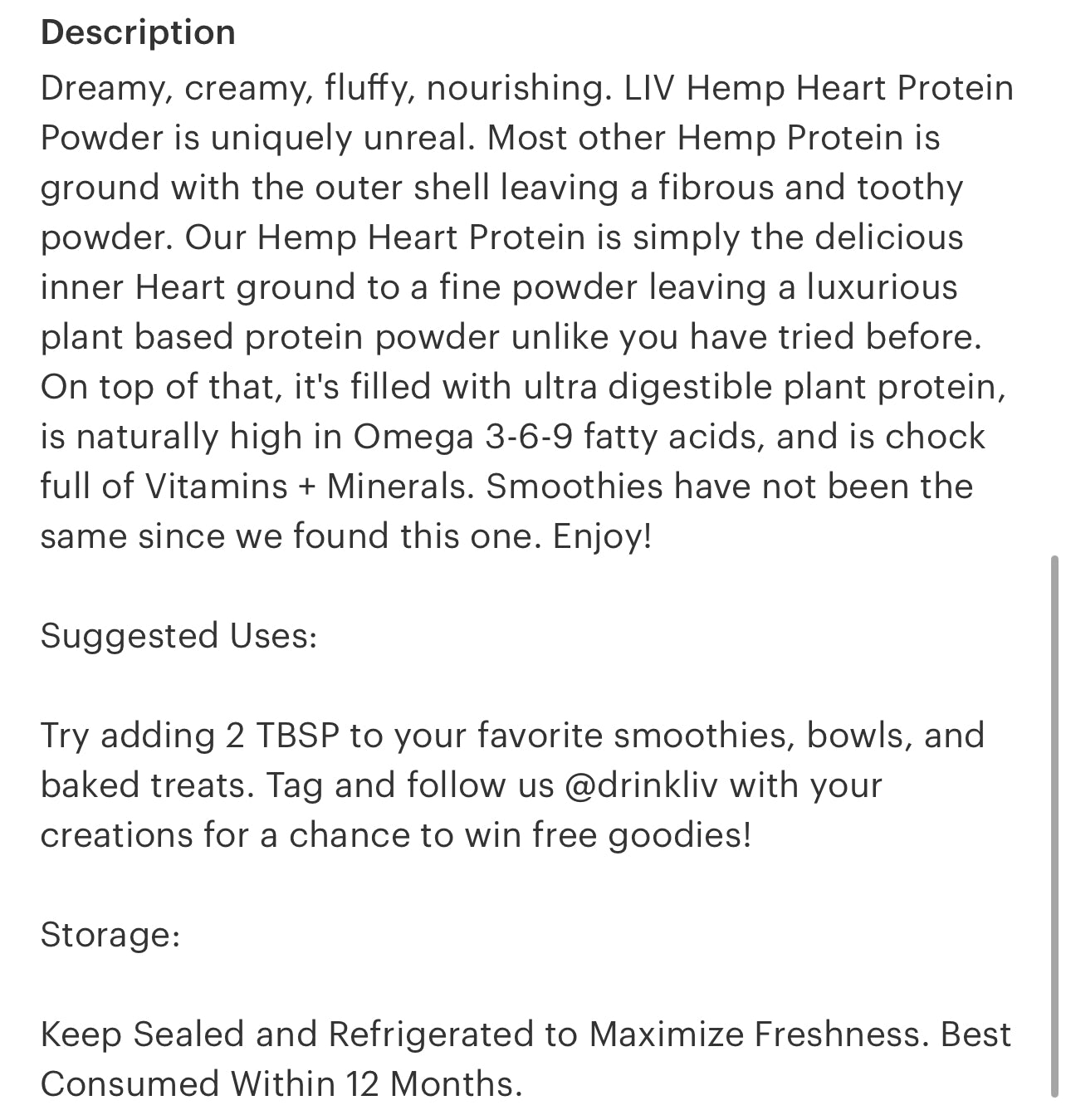 Organic Hemp Heart Protein Powder